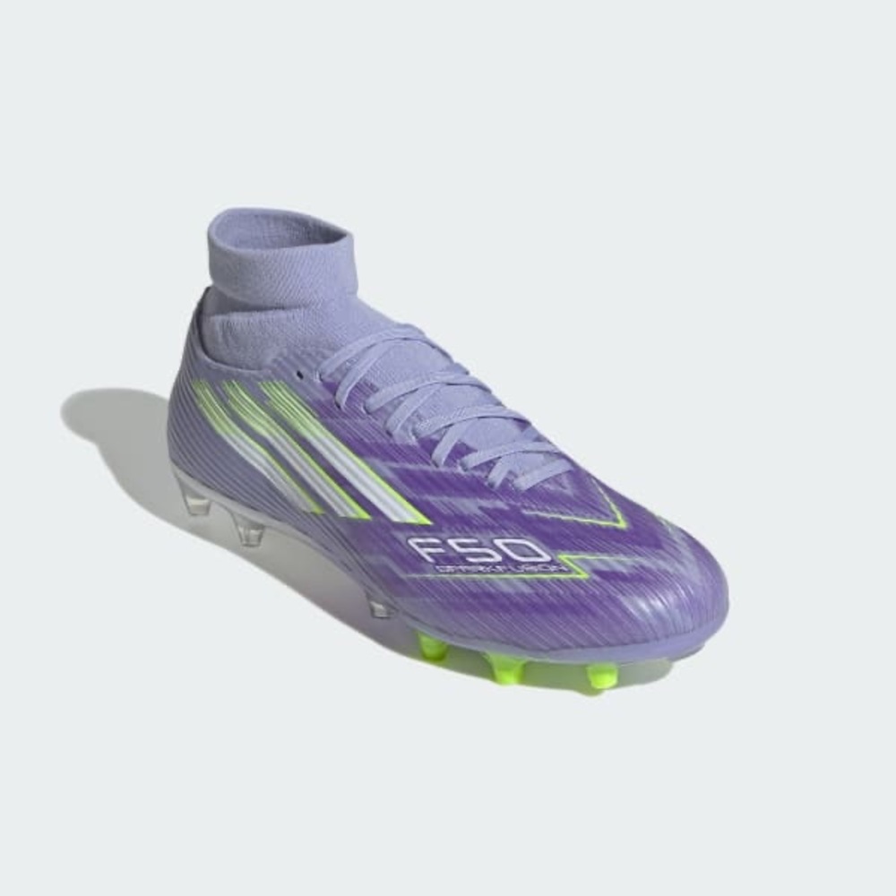 adidas F50 Soccer Cleat in Lavender and Neon Green Accents